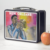 NOLA New Orleans Jazz Trumpeter Metall Brotdose (Beispiel)