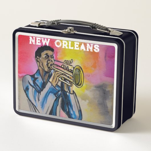 NOLA New Orleans Jazz Trumpeter Metall Brotdose (Vorderseite)