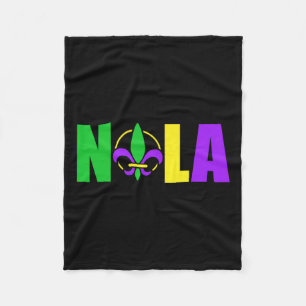 Nola New Orleans Louisiana 504 Fleur-de-lis Mardi Fleecedecke
