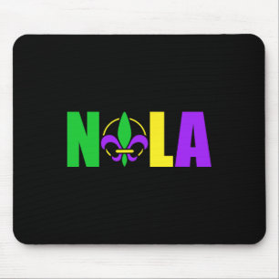 Nola New Orleans Louisiana 504 Fleur-de-lis Mardi Mousepad