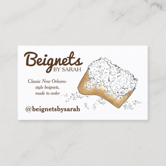 NOLA New Orleans Louisiana Beignets Konditoreinahr Visitenkarte (Vorderseite)