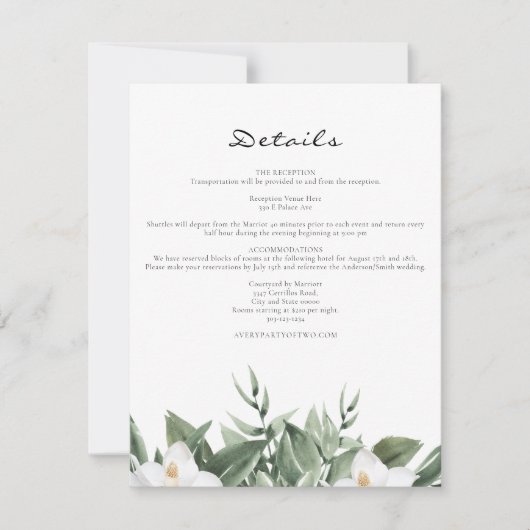 NOLA New Orleans Magnolia Informationen zur Bourbo Einladung (Vorderseite)