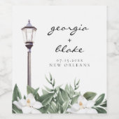 NOLA New Orleans Magnolia Weinetikett (Einzelnes Label)