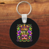 Nola New Orleans Mardi Gras 2025  Schlüsselanhänger (Vorderseite)