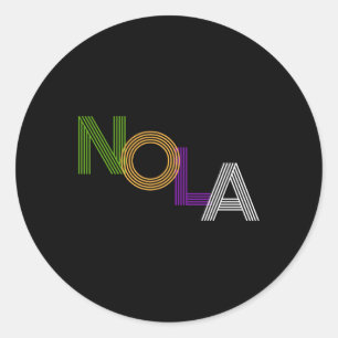 Nola New Orleans Retro Vintager Carnival Parco Civ Runder Aufkleber