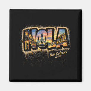 NOLA New Orleans Street Art Reise Design Magnet