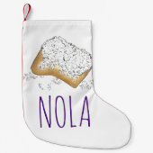 NOLA New Orleans Sugary Beignet Pastry Louisiana Kleiner Weihnachtsstrumpf (Vorderseite)