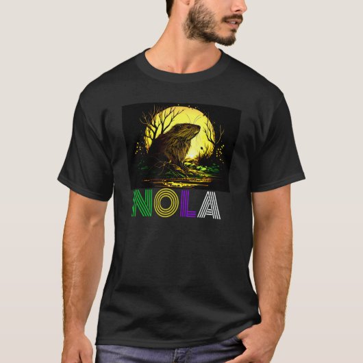 Nola Saying New Orleans Mardi Gras Nutria Rat  2 T-Shirt (Vorderseite)