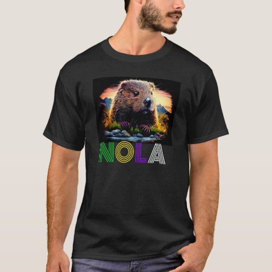 Nola Saying New Orleans Mardi Gras Nutria Rat  4 T-Shirt (Vorderseite)