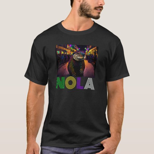 Nola Saying New Orleans Mardi Gras Nutria Rat T-Shirt (Vorderseite)