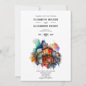 Nola Watercolor New Orleans City Louisiana Wedding Einladung (Vorderseite)
