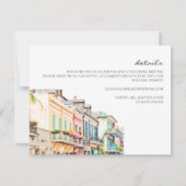 Nola - Watercolor New Orleans Wedding Details Card Einladung (Vorderseite)