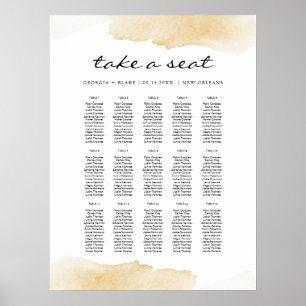 NOLA Yellow Watercolor Hochzeitstabelle Poster