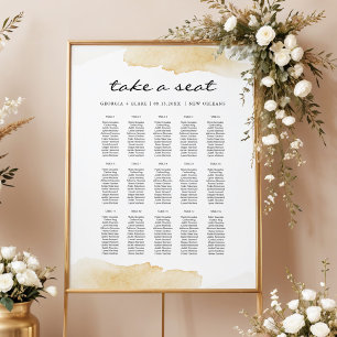 NOLA Yellow Watercolor Hochzeitstabelle Poster