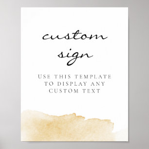 NOLA Yellow Watercolor Wedding Custom Sign Poster