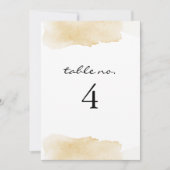 NOLA Yellow Watercolor Wedding Tischnummer (Vorderseite)