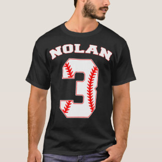 Nolan Baseball Name Drei Jahre 3. Geburtstagsnumme T-Shirt