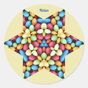 NOLAN ~ EASTER EIER MULTICOLORED ~ RUNDER AUFKLEBER