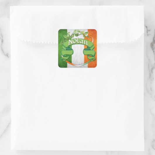 Nolan Irish Shield Quadratischer Aufkleber (Tasche)