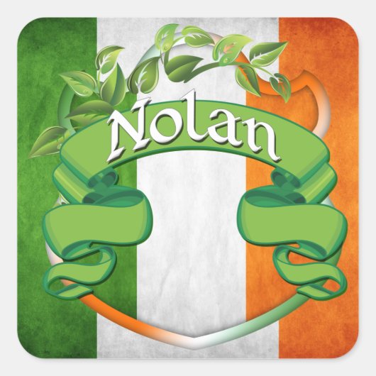 Nolan Irish Shield Quadratischer Aufkleber (Vorderseite)