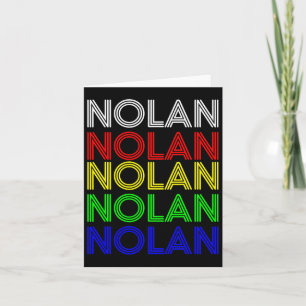 Nolan Personalisierter Vorname Retro Vintage Stil Karte