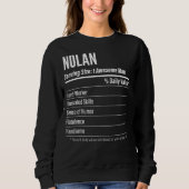 Nolan Serving Size Nutrition Label Calories Sweatshirt (Vorderseite)