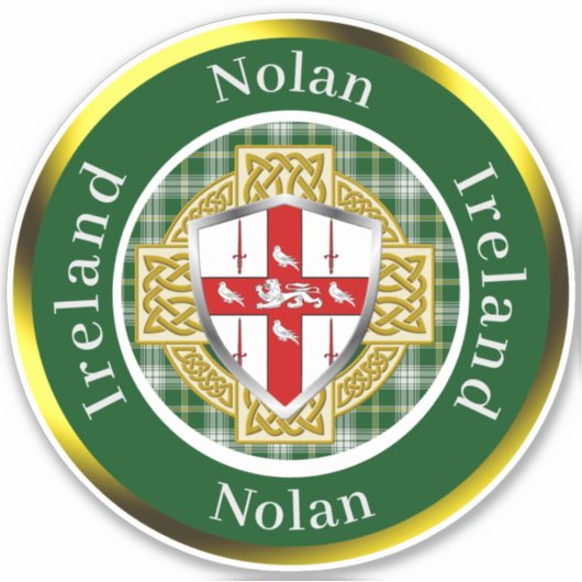Nolan Shield & Celtic Cross Personalisiert Aufkleber (Vorderseite)