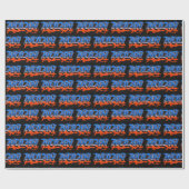 Nolan Vorname Name Graffiti blue orange Geschenkpapier (Flach)