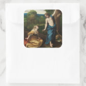 Noli me tangere quadratischer aufkleber (Tasche)