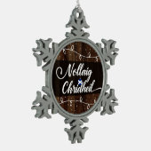 Nollaig Chridheil schottisches Gälisch-frohe Schneeflocken Zinn-Ornament (Links)