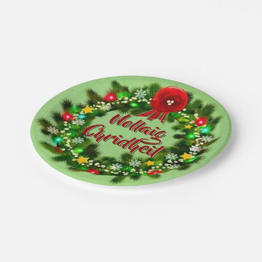 Nollaig Chridheil Scottish Christmas 7" Pappteller (Schrägansicht)