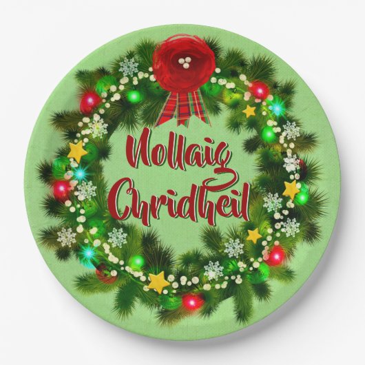 Nollaig Chridheil Scottish Christmas 9" Pappteller (Vorderseite)