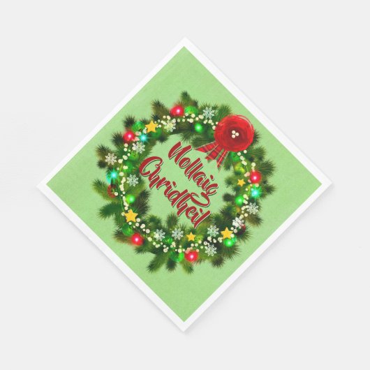 Nollaig Chridheil Scottish Christmas Luncheon Serviette (Ecke)