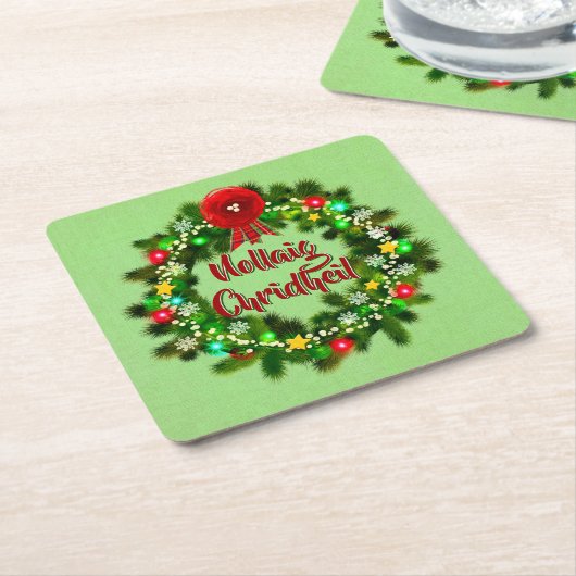 Nollaig Chridheil Scottish Christmas Rechteckiger Pappuntersetzer (angewinkelt)