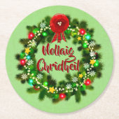 Nollaig Chridheil Scottish Christmas Runder Pappuntersetzer (Vorderseite)