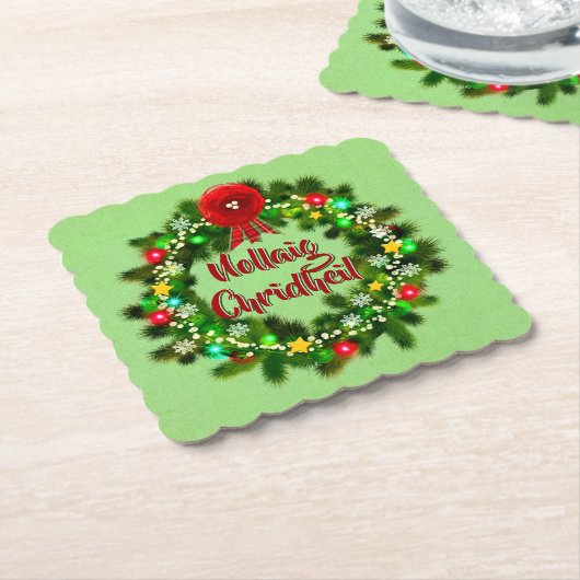 Nollaig Chridheil Scottish Christmas Untersetzer (angewinkelt)