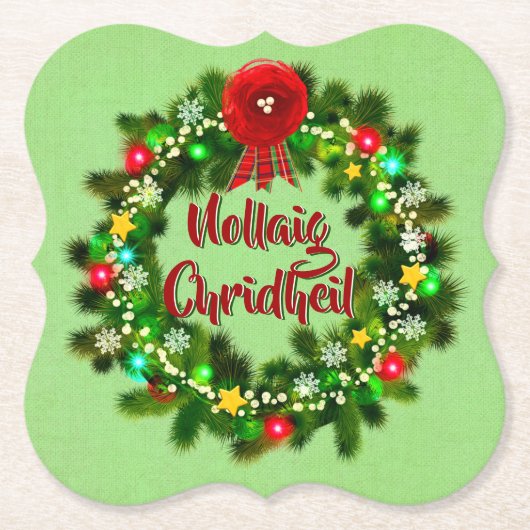 Nollaig Chridheil Scottish Christmas Untersetzer (Vorderseite)