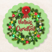 Nollaig Chridheil Scottish Christmas Untersetzer (Vorderseite)