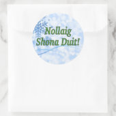 Nollaig Shona Duit! Frohe Weihnachten im irischen Runder Aufkleber (Tasche)