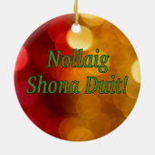 Nollaig Shona Duit! Frohe Weihnachten in irischer Keramik Ornament (Hinten)
