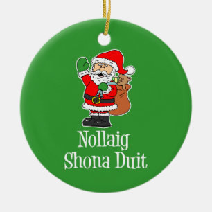 Nollaig Shona Duit irisches Weihnachten Sankt Keramik Ornament