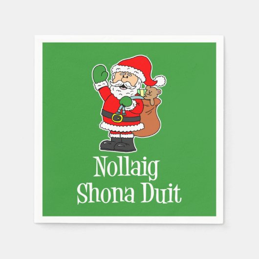 Nollaig Shona Duit Irish Christmas Santa Serviette (Vorderseite)