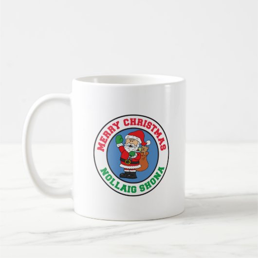Nollaig Shona Irish Christmas Santa Coffee Tasse (Links)