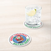 Nollaig Shona Irish Christmas Santa Runder Pappuntersetzer (Vor Ort)