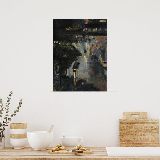 Nollendorfplatz bei Nacht Poster (Küche)