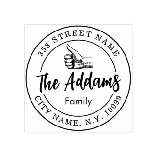 Nom de Famille Calligraphie Tampon encreur en bois Gummistempel