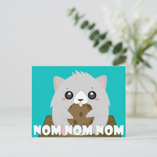 Nom Hamster Postcard Postkarte (Stehend Vorderseite)