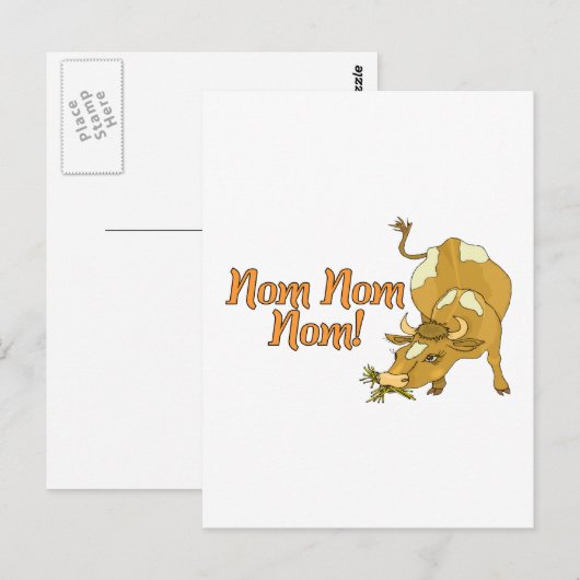 Nom Nom Cow Postkarte (Vorne/Hinten)