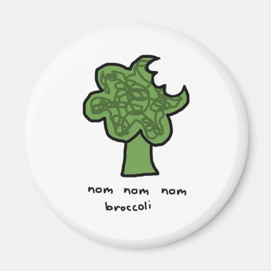Nom nom nom broccoli magnet (Vorne)