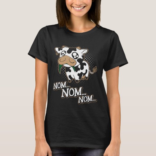 Nom Nom Nom hungrige Kuh T-Shirt (Vorderseite)